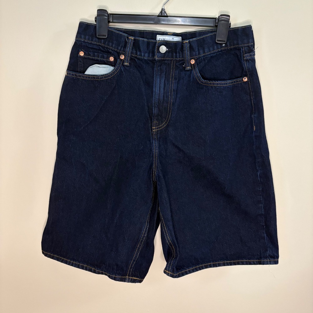 Gap Denim Shorts Mens 32 Dark Wash Baggy Short Relaxed Fit Y2K Style 0551